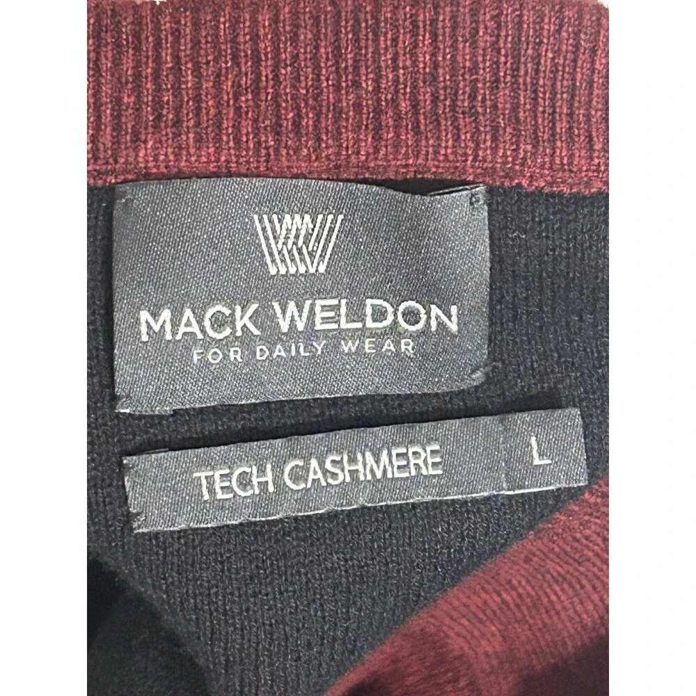 NEW! Mack Weldon Tech Cashmere Brick Red Sweater Merino Wool Crew Neck LARGE Men